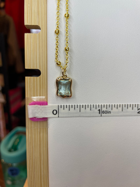 Medium Rectangle Dipped Edge Crystal Charm