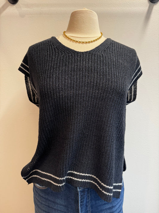 Lightweight Knit V-Neck Sweater Vest Top