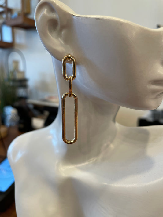 Paperclip Dangle Earrings Golden Stella