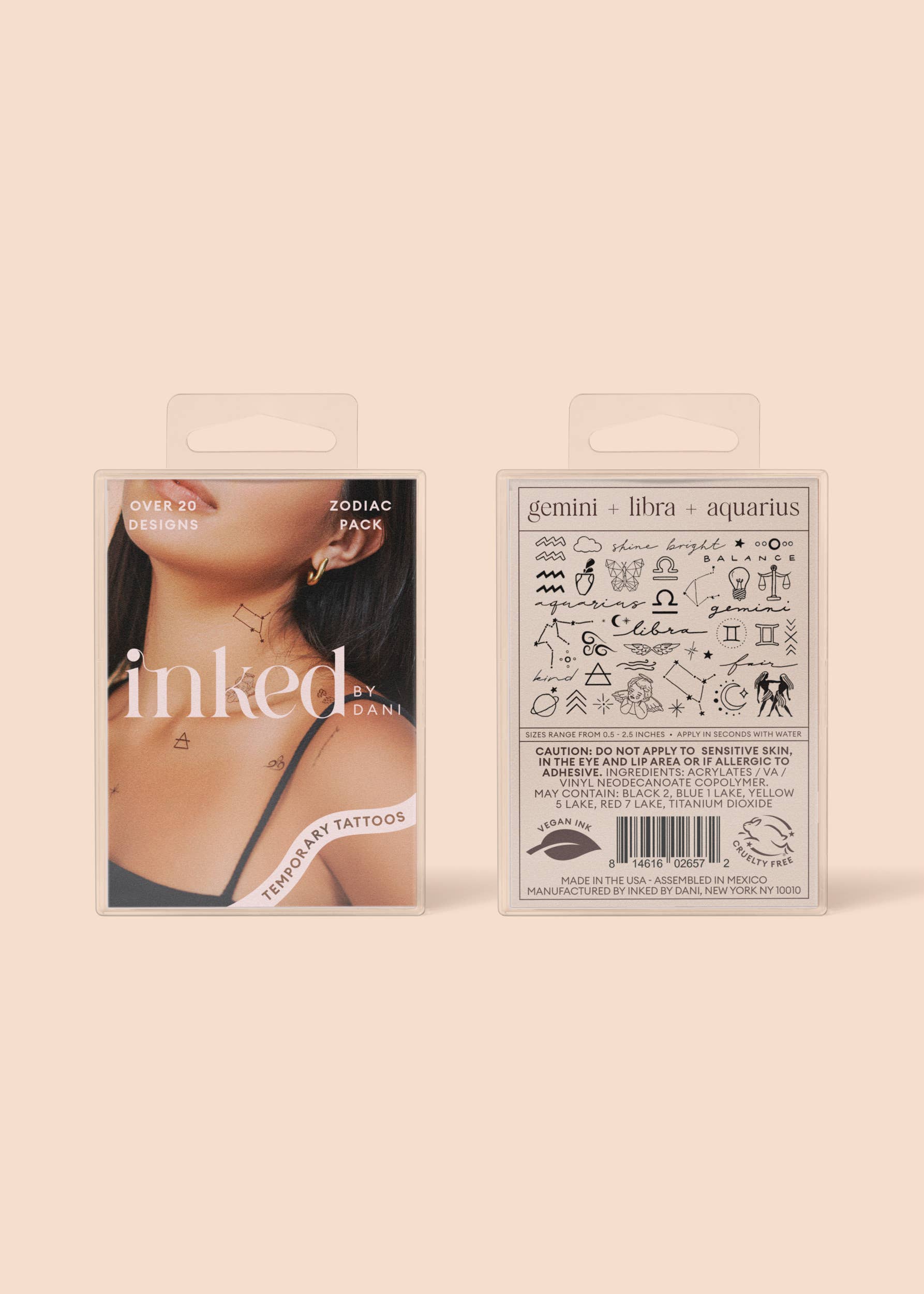 Zodiac Collection: Air Signs Temporary Tattoo Pack INKED by Dani