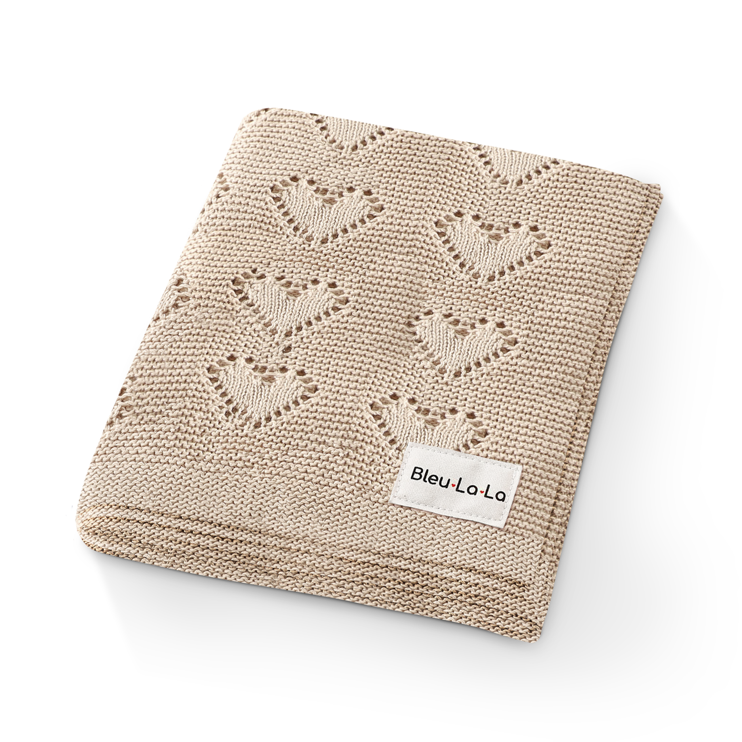 100% Luxury Cotton Receiving Swaddle Baby Blanket - Heart Bleu La La