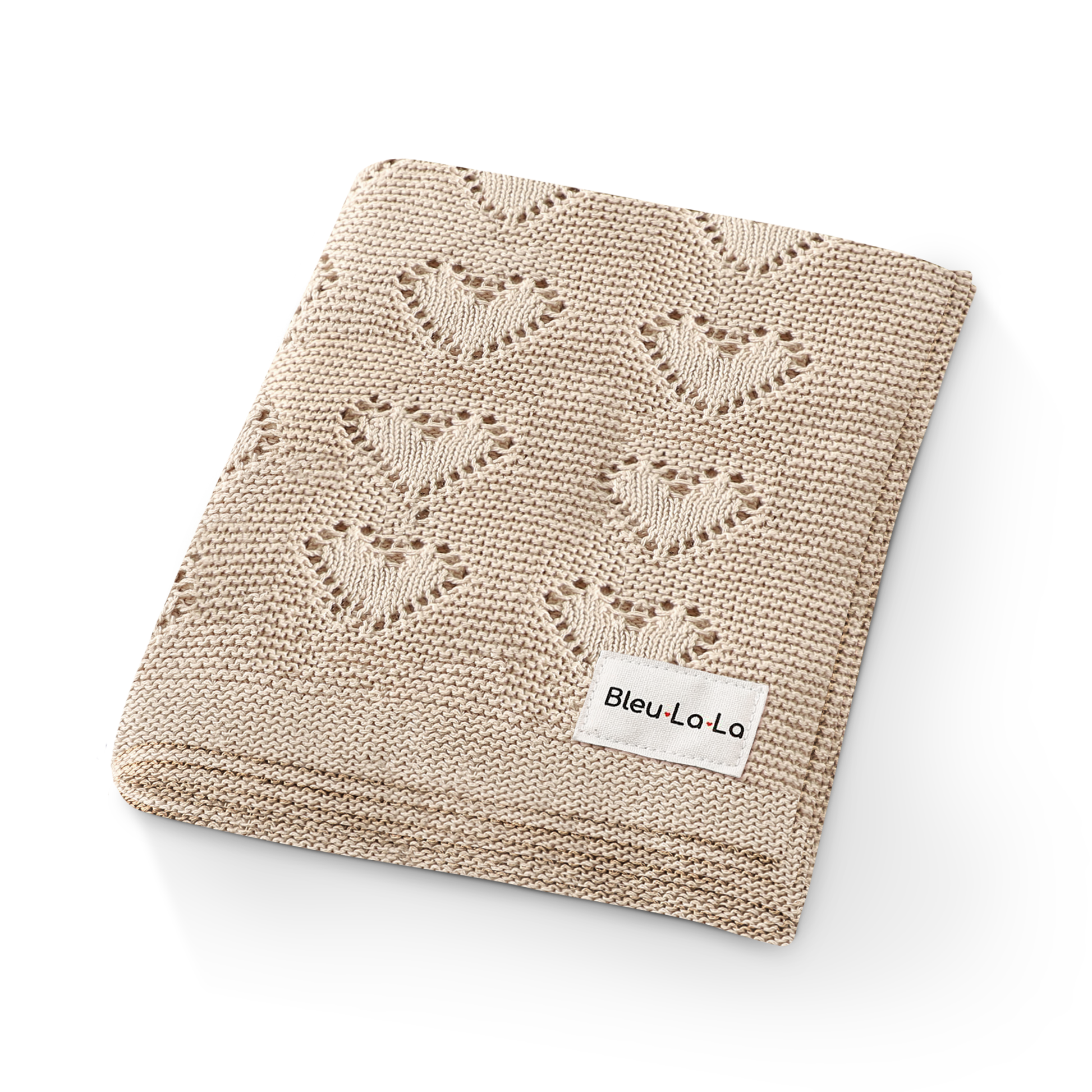 100% Luxury Cotton Receiving Swaddle Baby Blanket - Heart Bleu La La