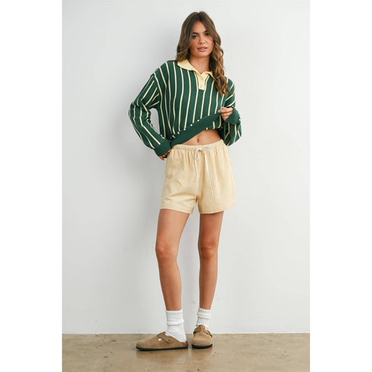 Collared Striped Polo Sweater