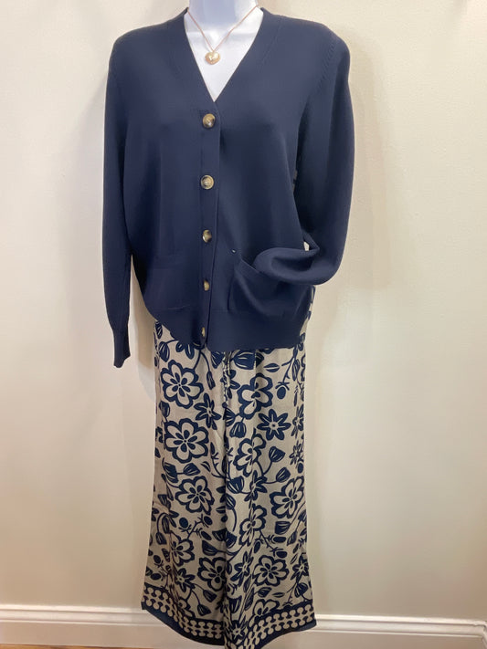 Woven Wide Leg Flowy Patterned Pant Current Air