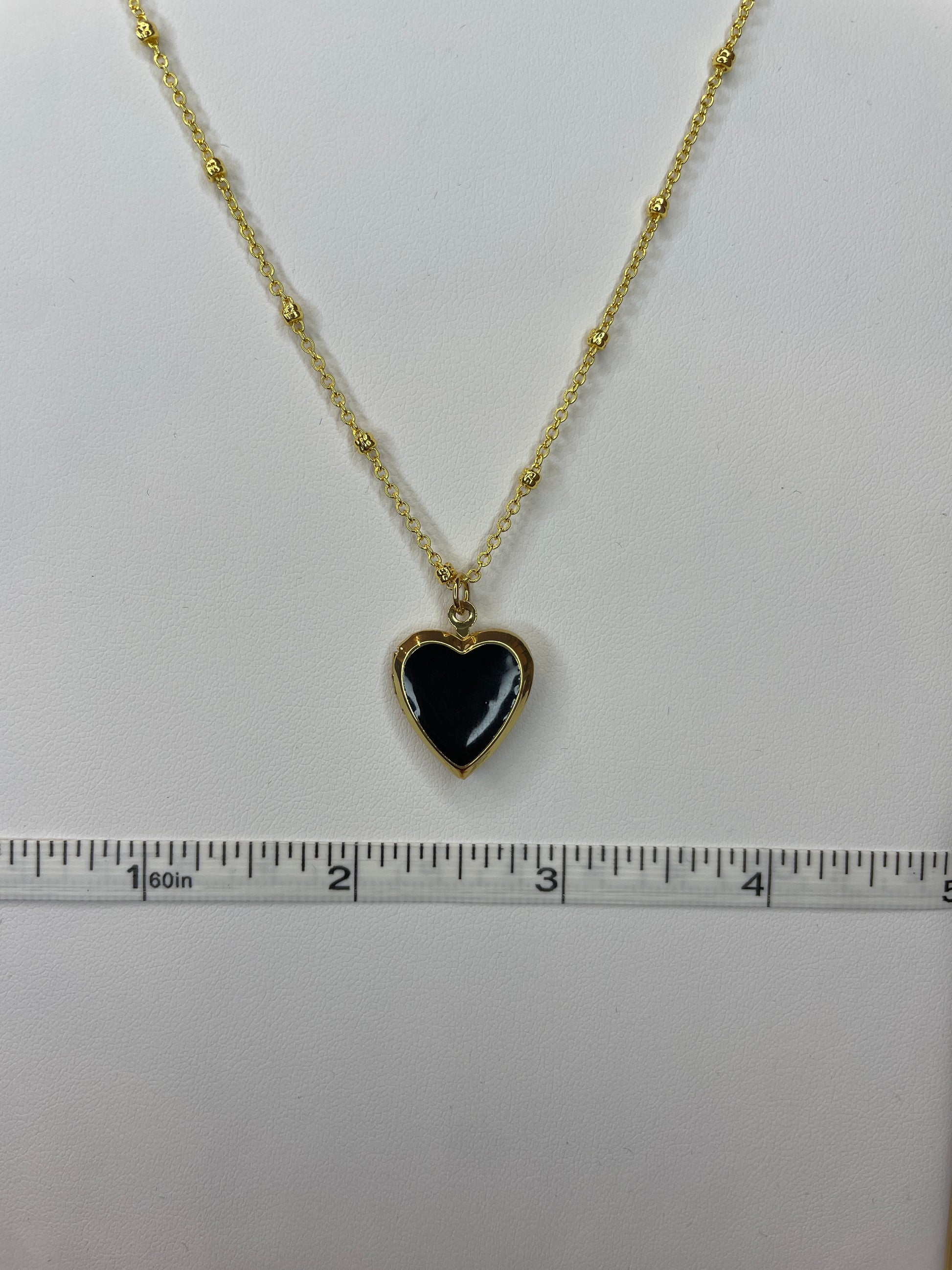 Black Enamel Heart Locket Charm Origami Owl