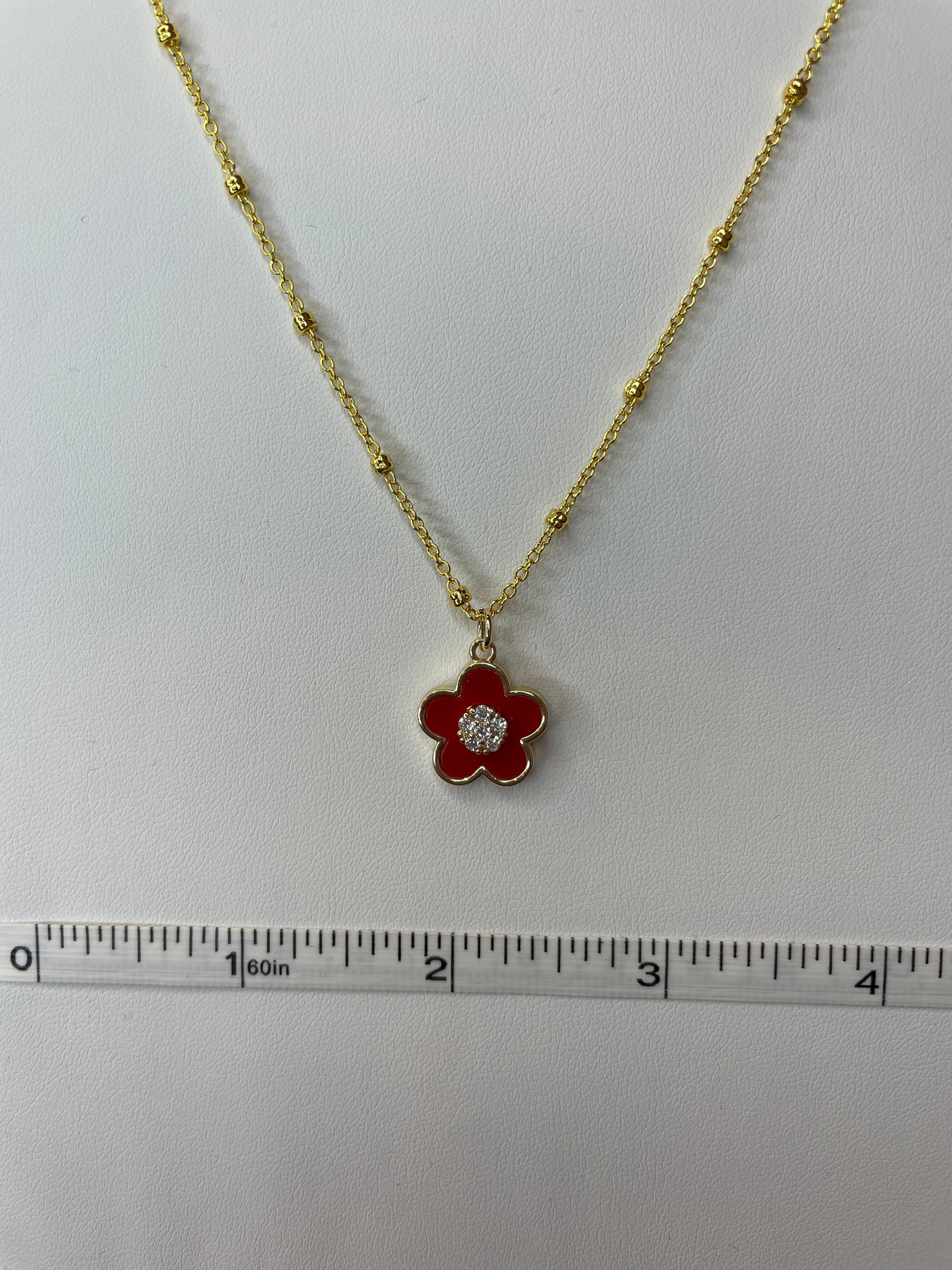 Medium Enamel Filled Flower Charm with Crystal Origami Owl