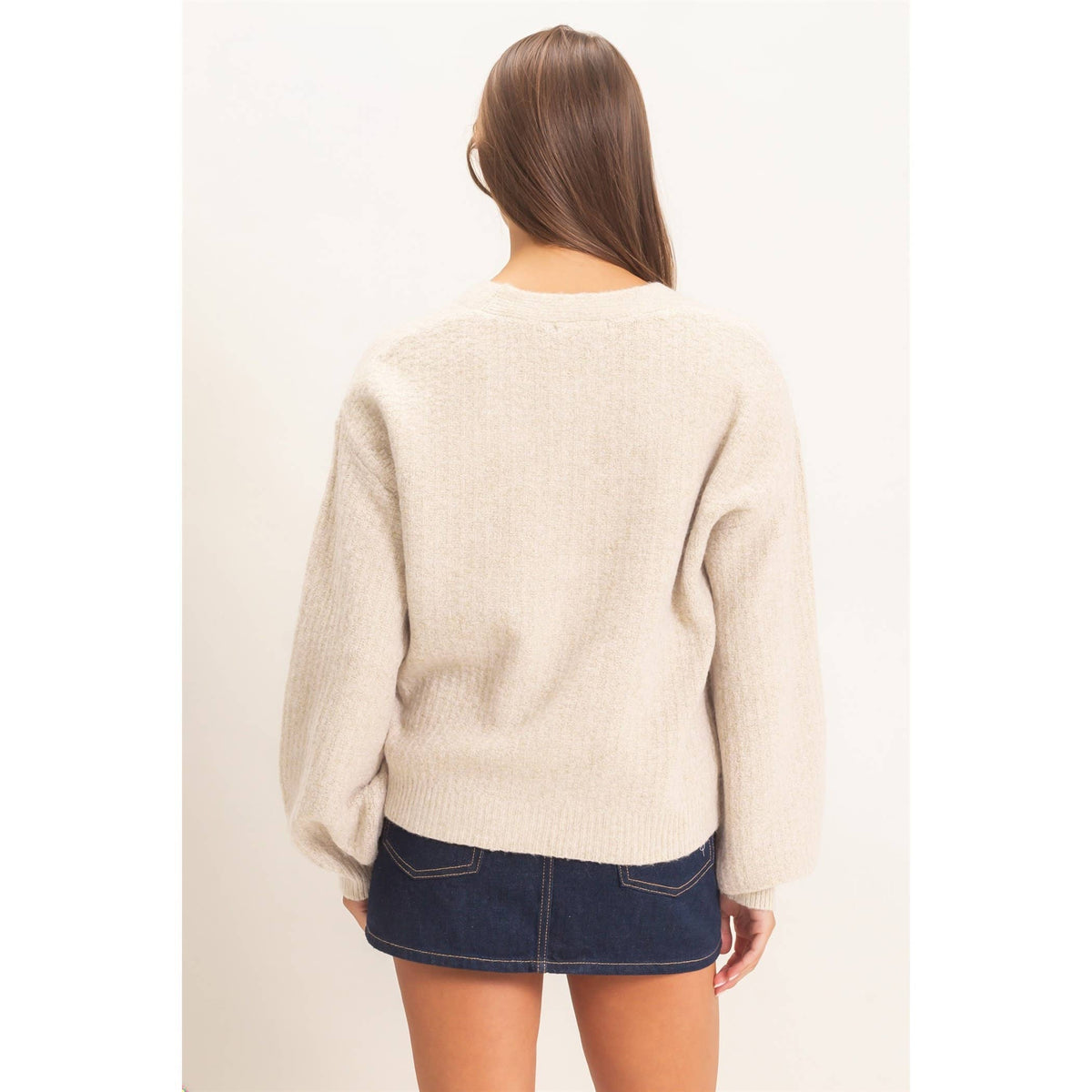 Textured V-Neck Cardigan