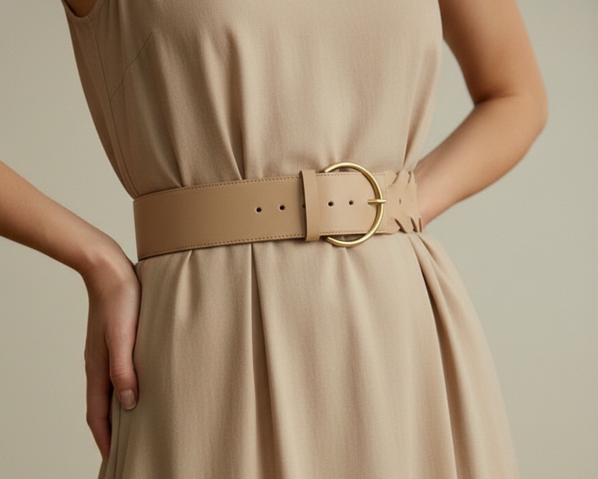 Chevron Patterned Woven Tail Wide Belt