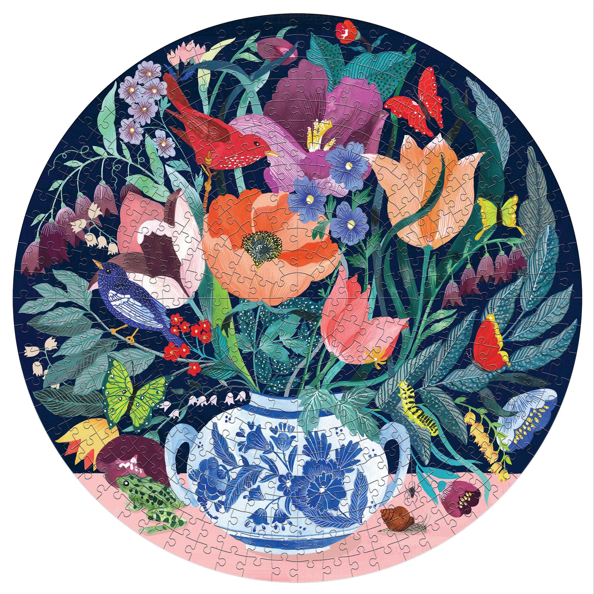 Still Life with Flowers 500 Piece Round Puzzle eeBoo