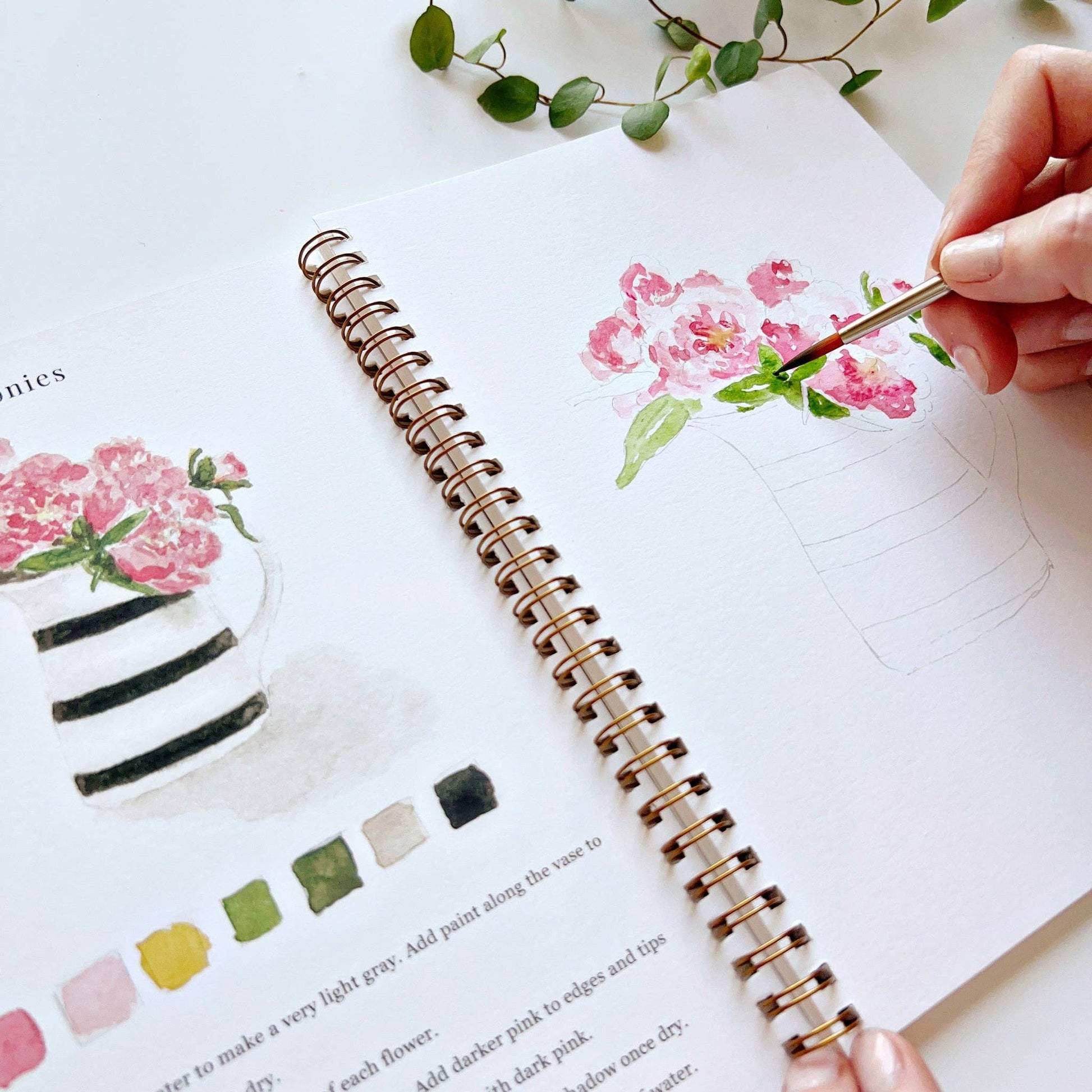 Bouquets watercolor workbook emily lex studio