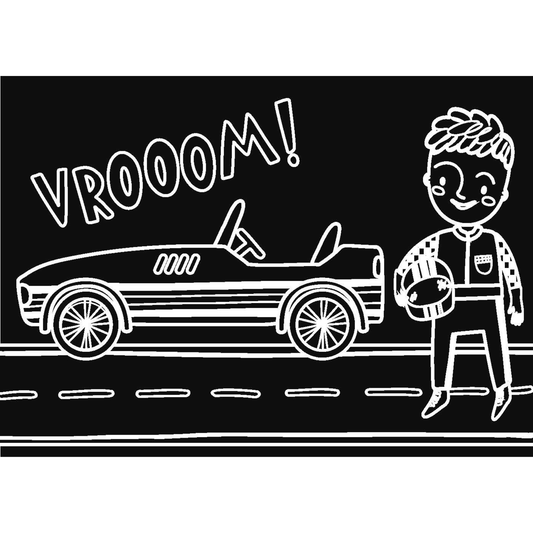 Chalkboard MiniMats Race Day Coloring Kit Imagination Starters