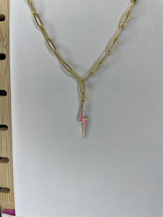 Medium Enamel Filled Lightning Bolt Charm