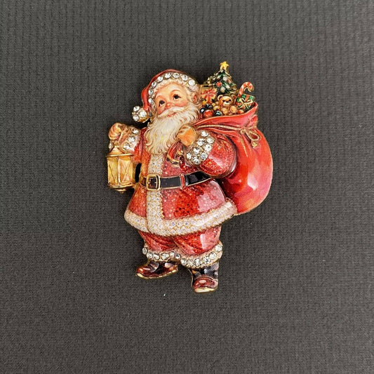 Santa Claus Christmas Brooch