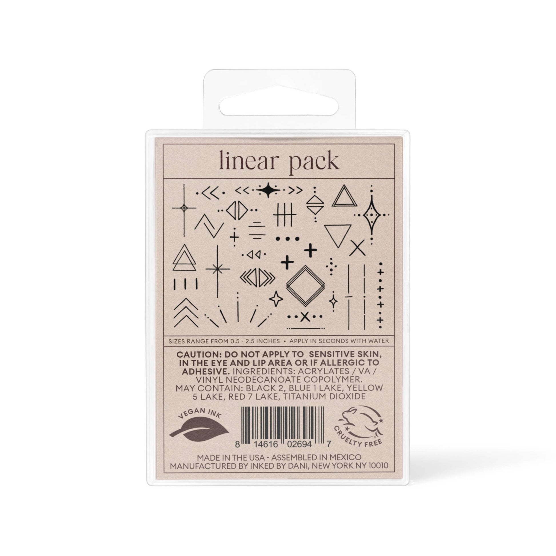 Linear Temporary Tattoo Pack INKED by Dani