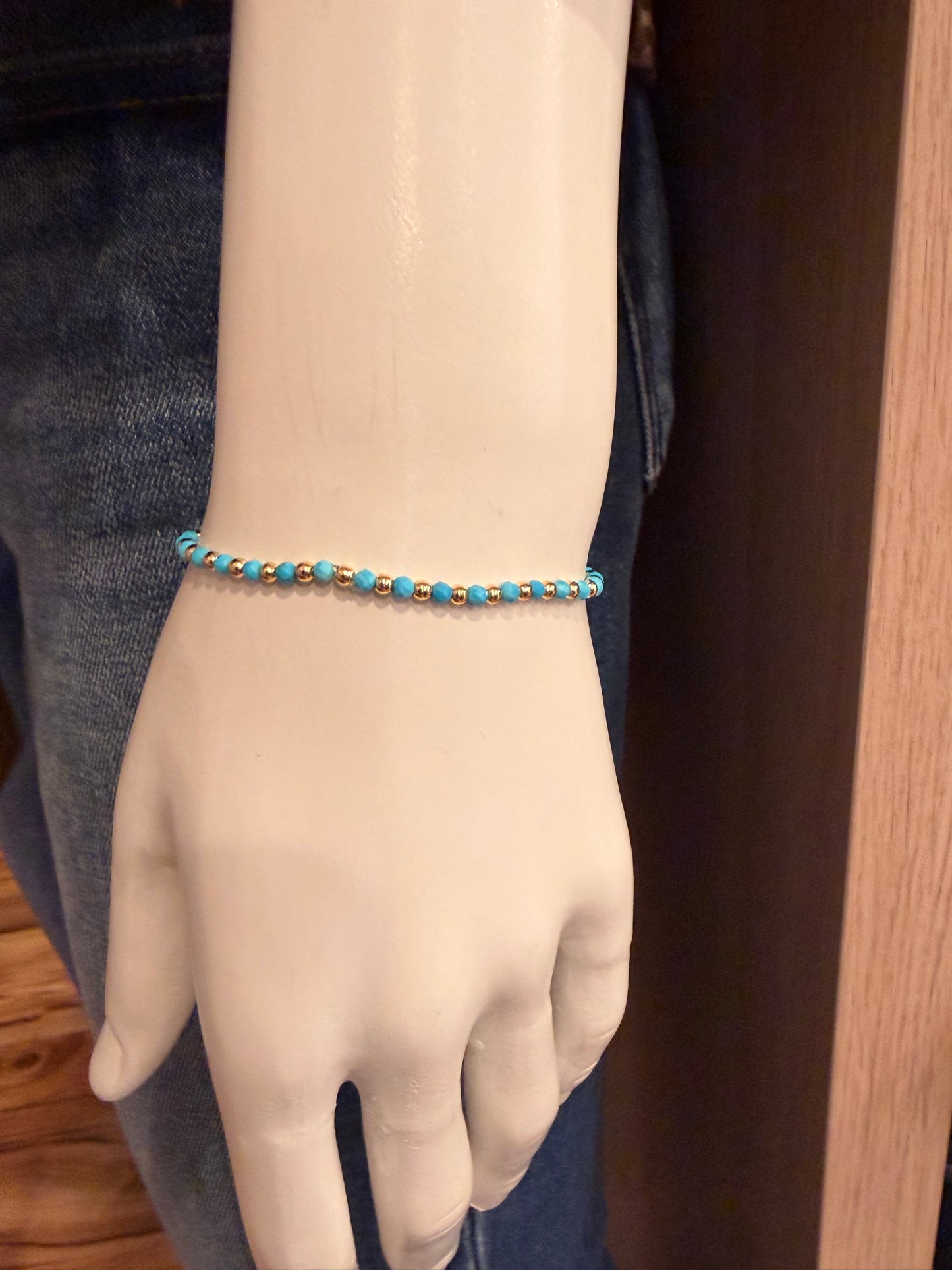 Turquoise Bead Stretch Bracelet