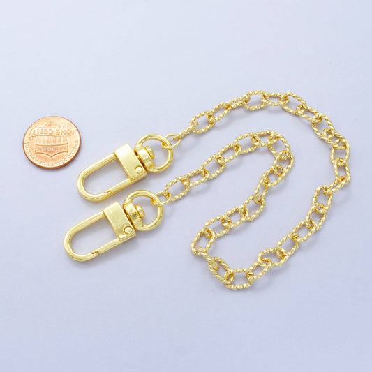 Texture Bag Charm Gold Filled Purse Chain DIY Handbag Charm