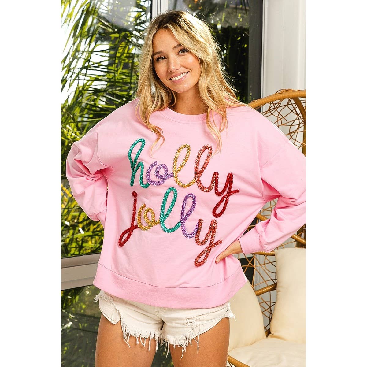 HOLLY JOLLY CHRISTMAS FRENCH TERRY PULLOVER