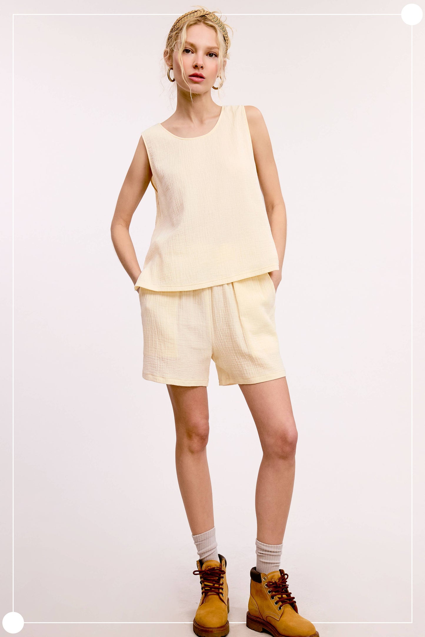 Comfy Lightweight Relaxed Fit Gauze Casual Set