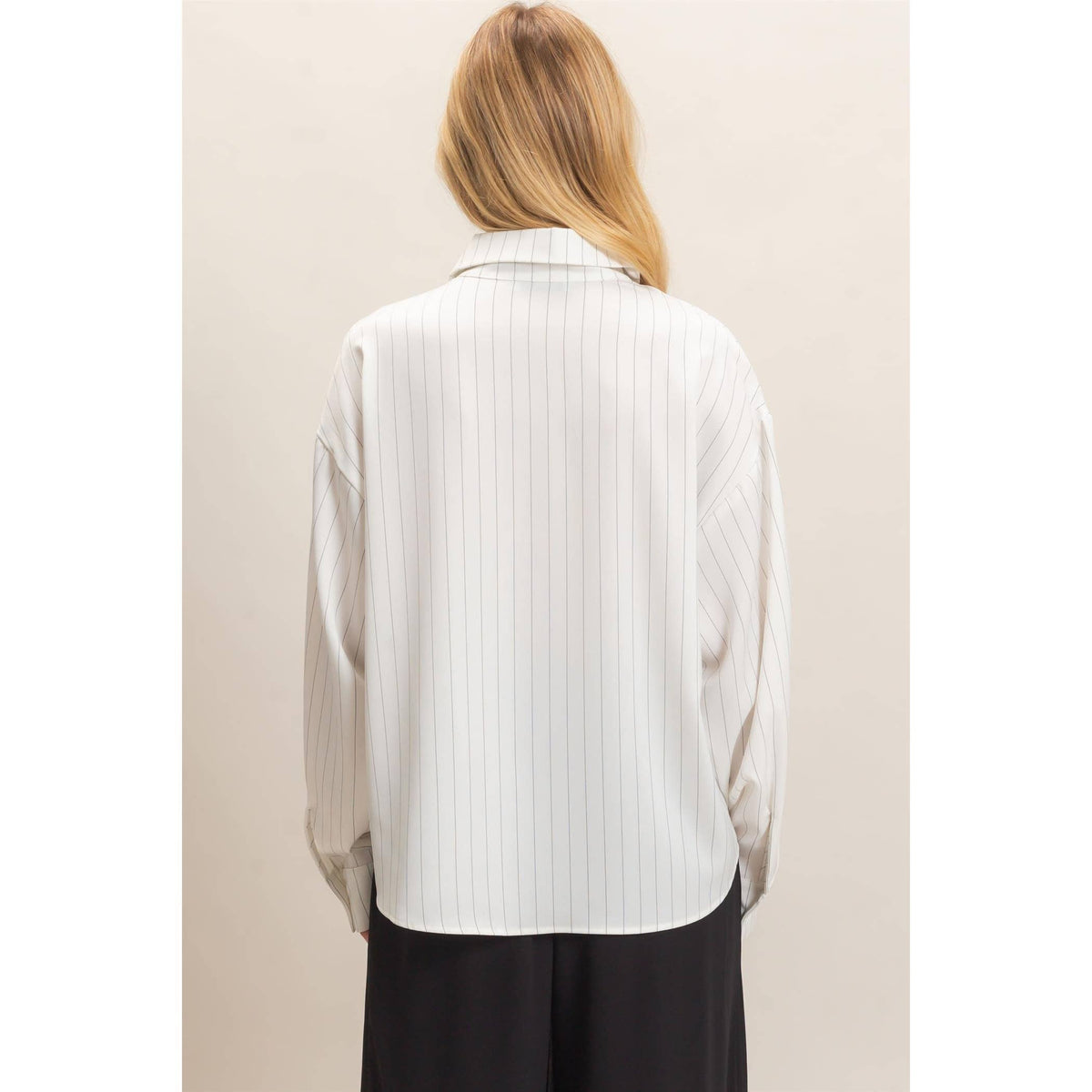 Striped Button-Up Blouse