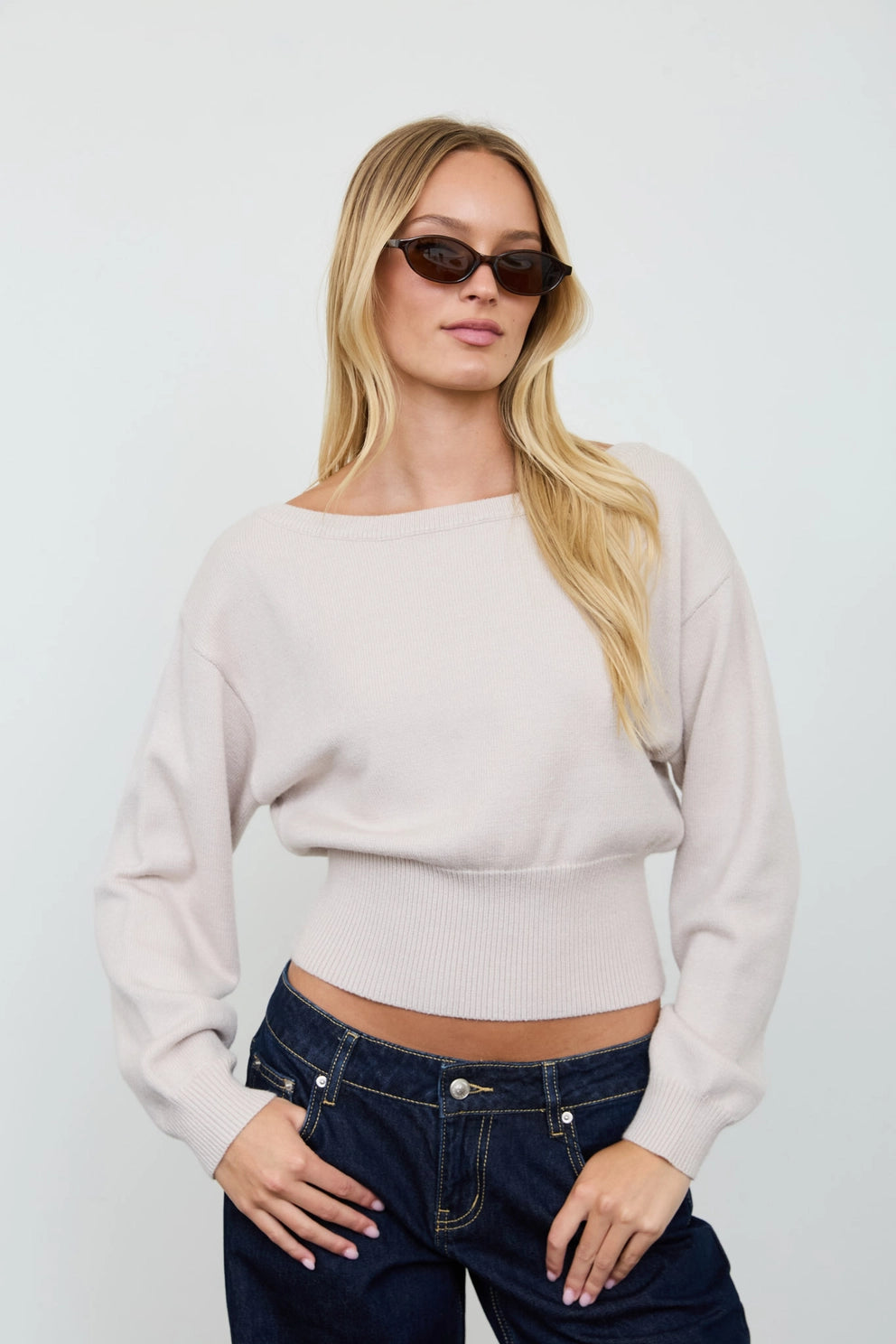Boat Neck Off the Shoulder Sweater