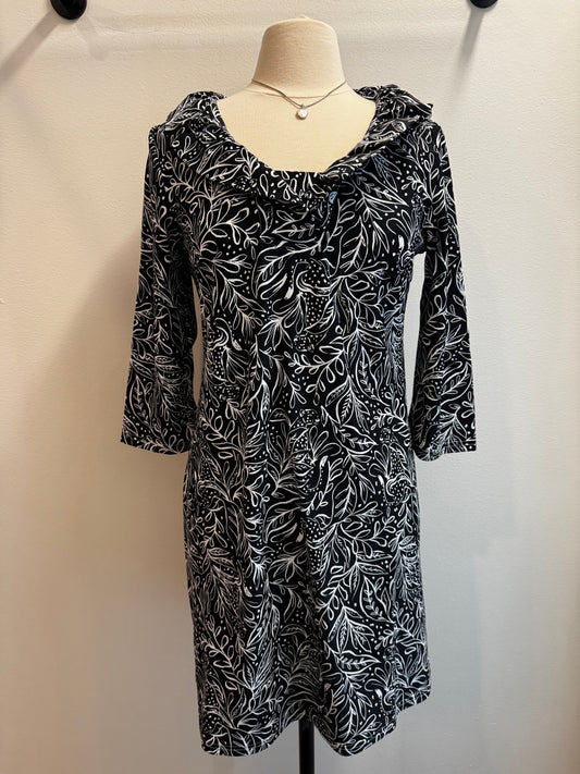 Ruffle Neck Shift Dress