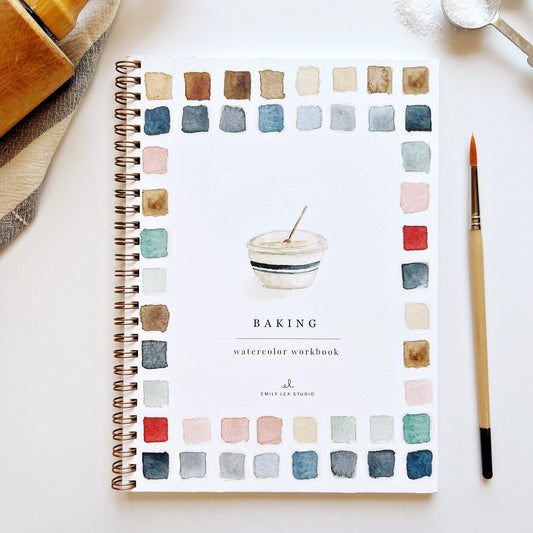 Baking watercolor workbook emily lex studio
