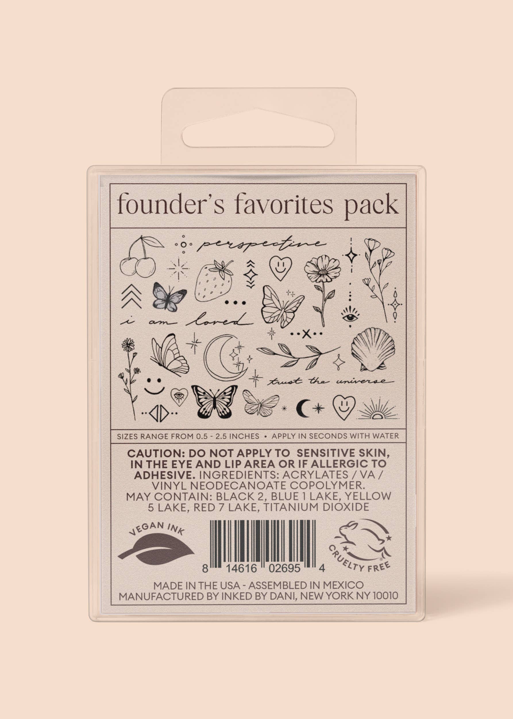 Founders Favorites Temporary Tattoo Pack INKED by Dani