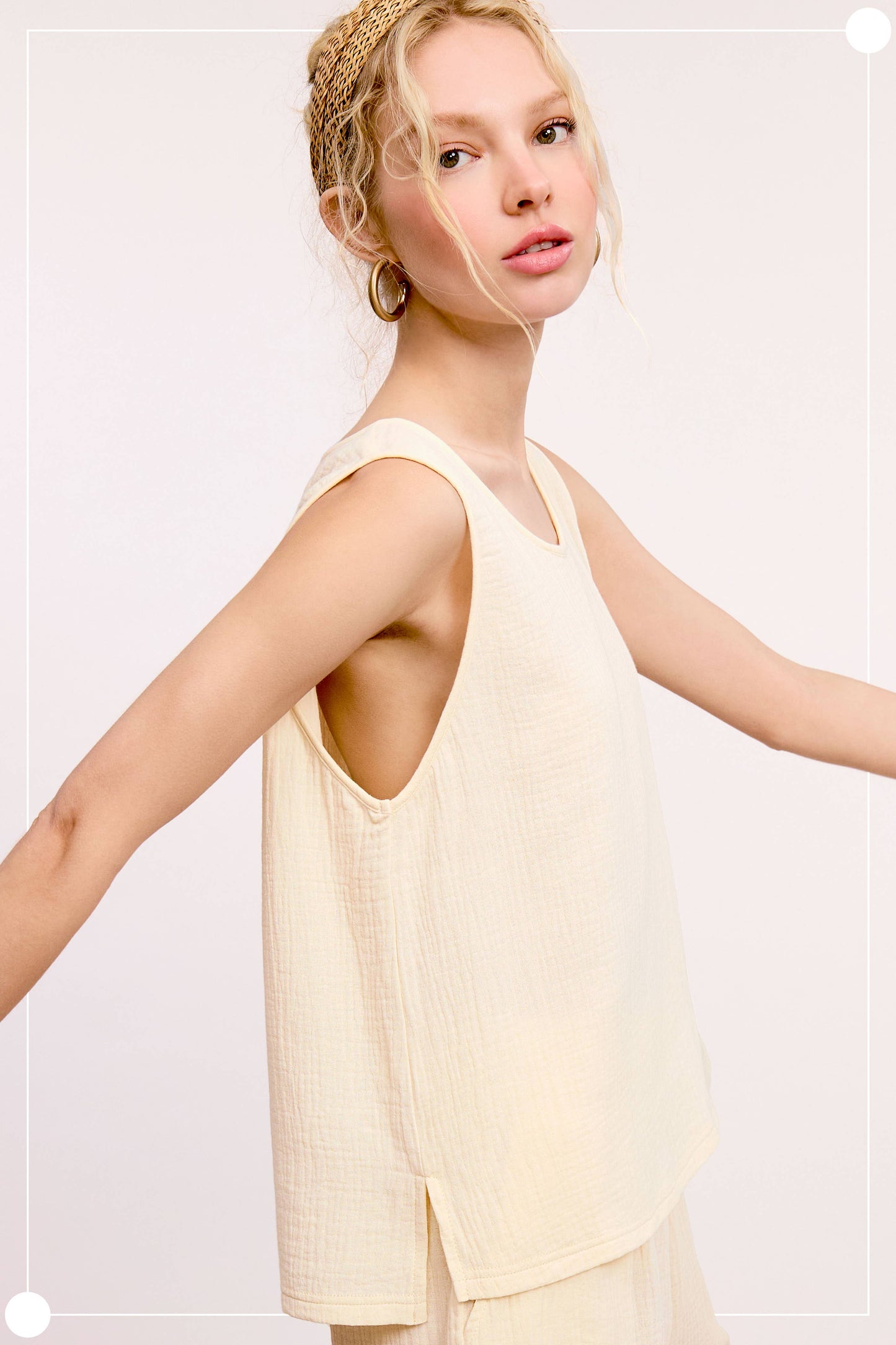 Comfy Lightweight Relaxed Fit Gauze Casual Set