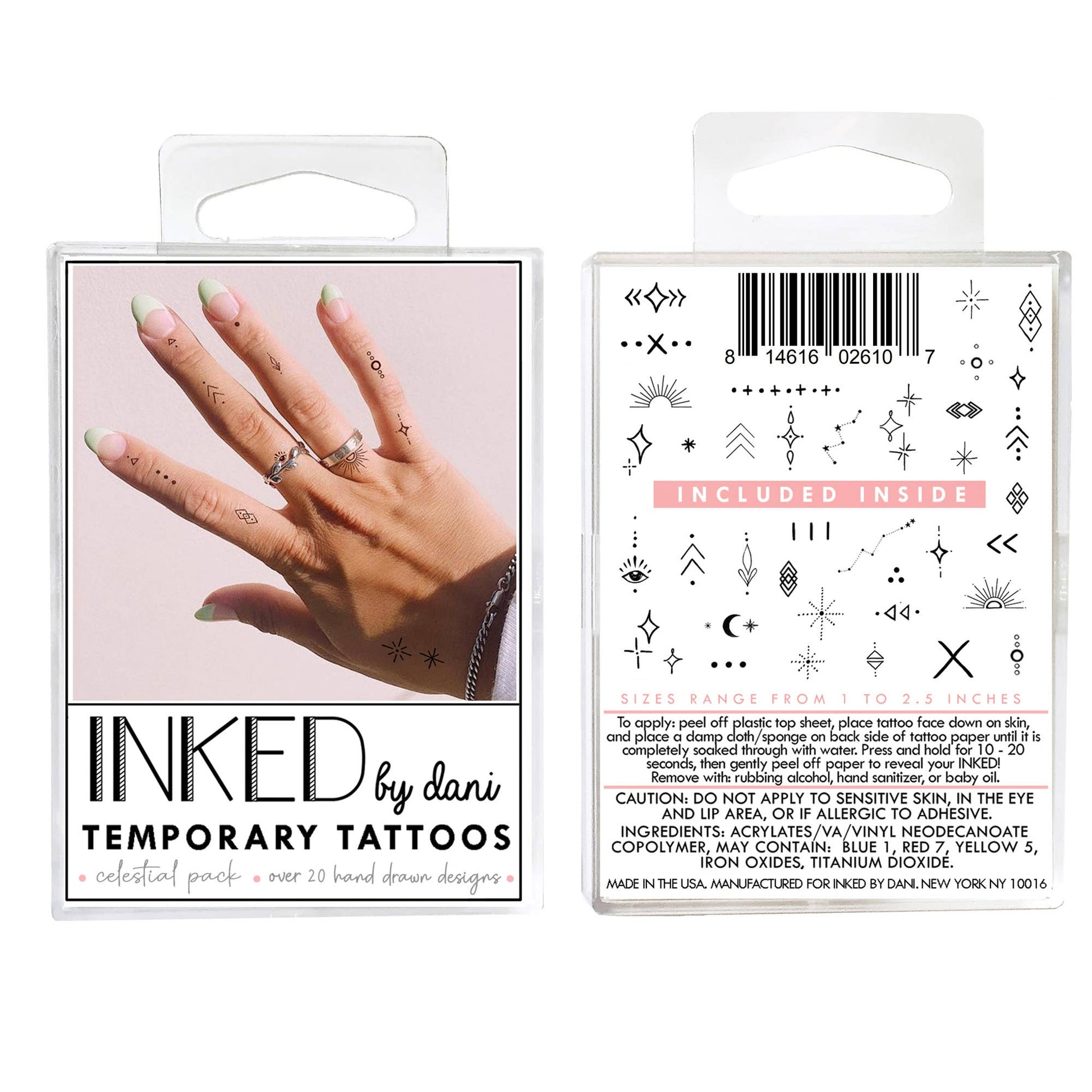 Celestial Temporary Tattoo Pack INKED by Dani