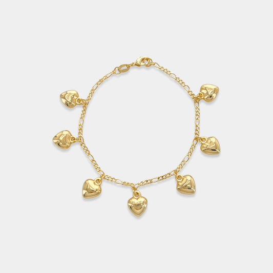 Puffy Heart Charm Bracelet OMG Blings