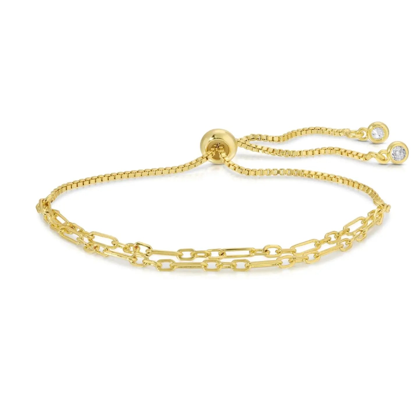 Double Round and Link Chain Pulley Bracelet