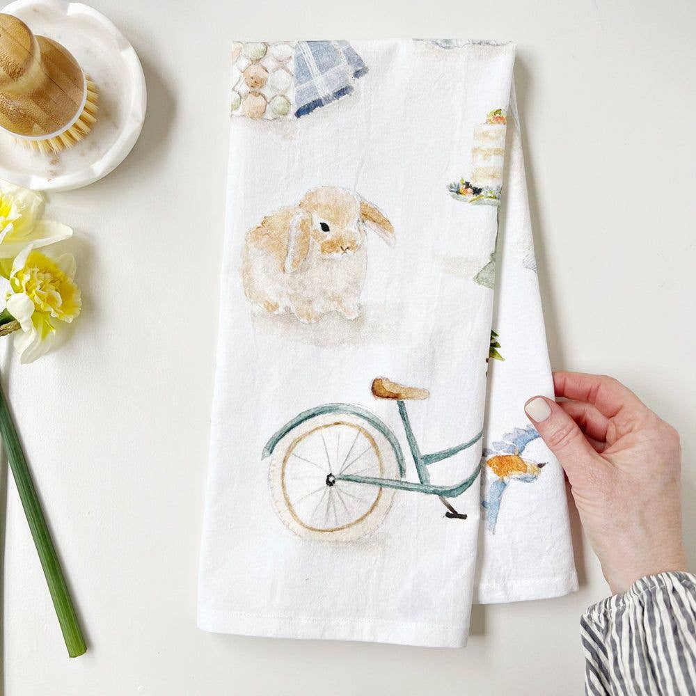 Springtime tea towel emily lex studio