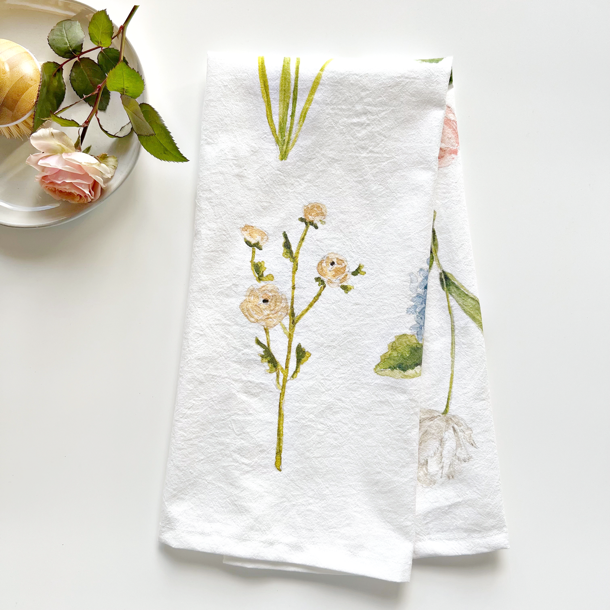 Garden flowers tea towel emily lex studio