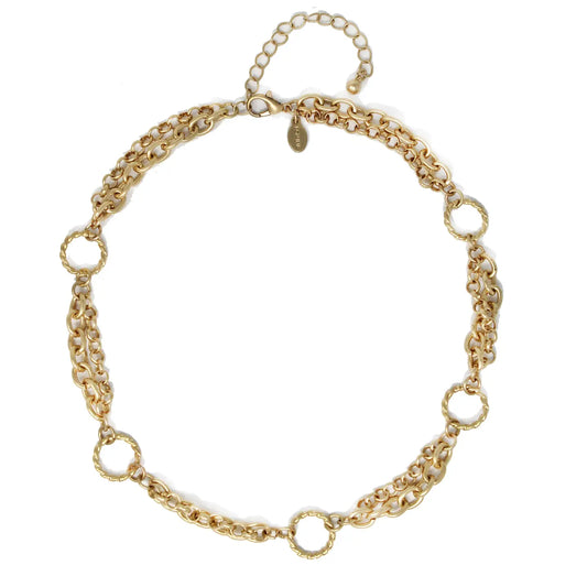 Knotted Chain with Open Circles Necklace