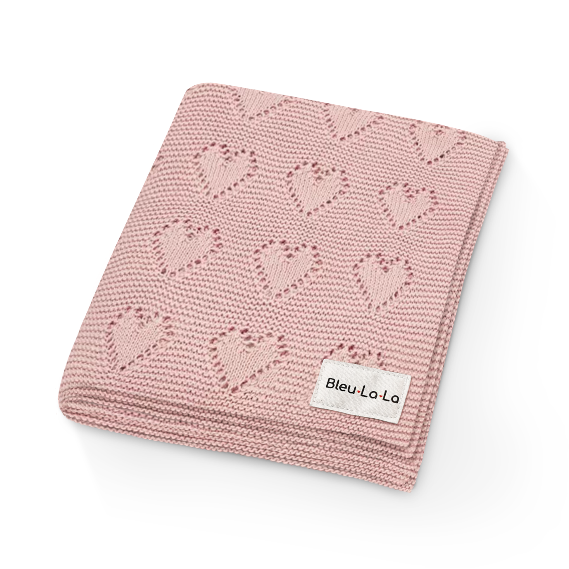 100% Luxury Cotton Receiving Swaddle Baby Blanket - Heart Bleu La La