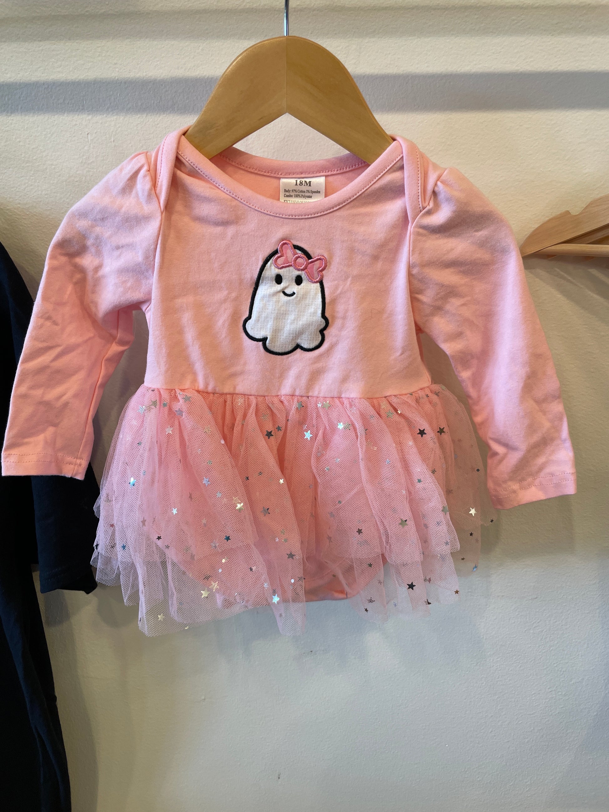 Pink Ghost Ruffle Romper Honeydew