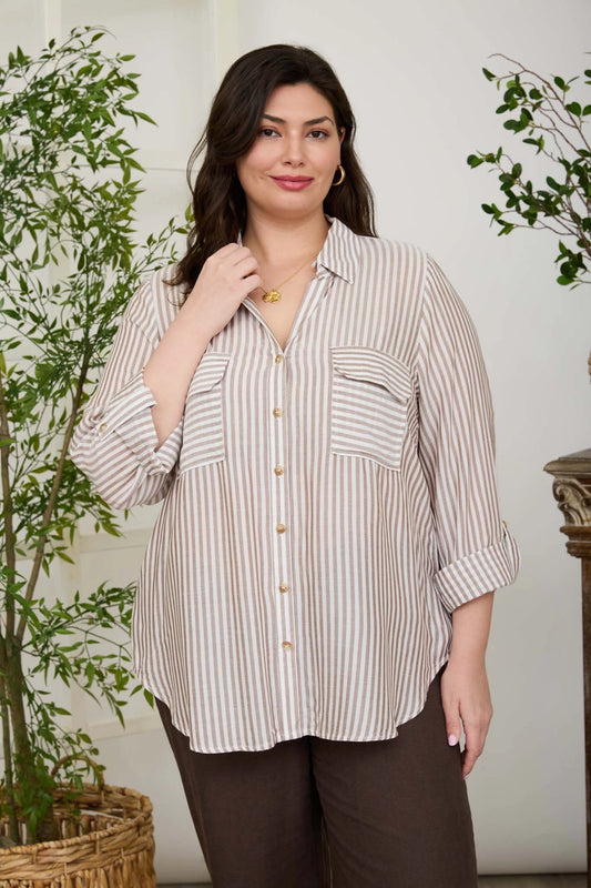 Stripe Collared Button Down Shirt