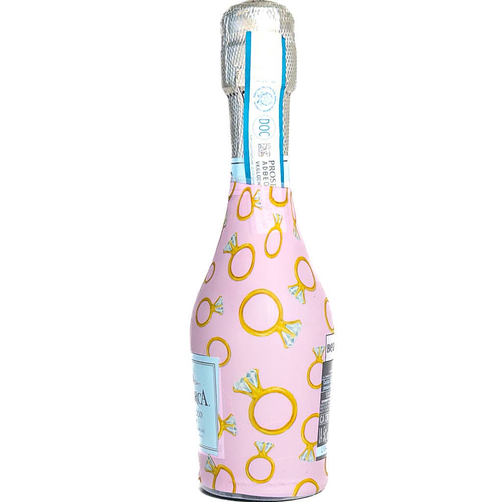 Beau Bottles Pink Engagement Ring - MINI Prosecco Collection - Set of 6 (Wraps Only)