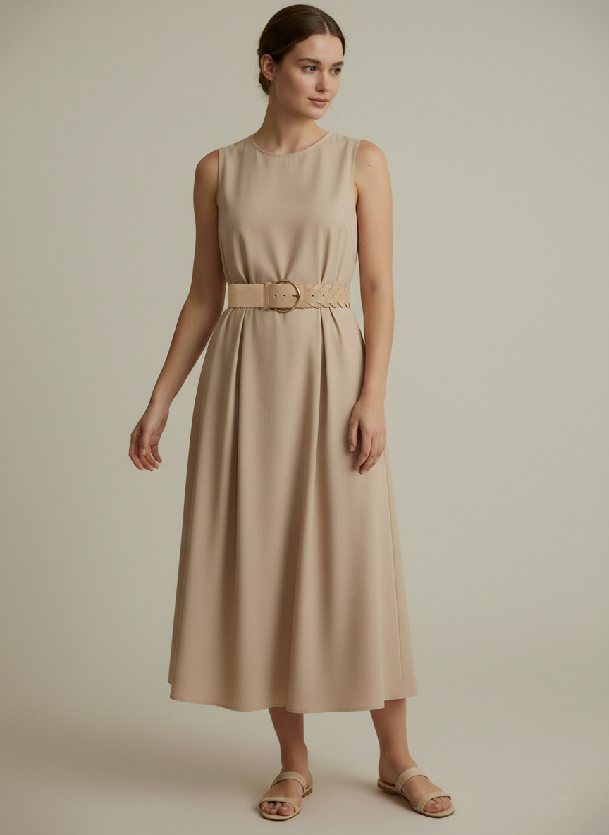 Chevron Patterned Woven Tail Wide Belt