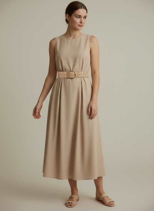 Chevron Patterned Woven Tail Wide Belt