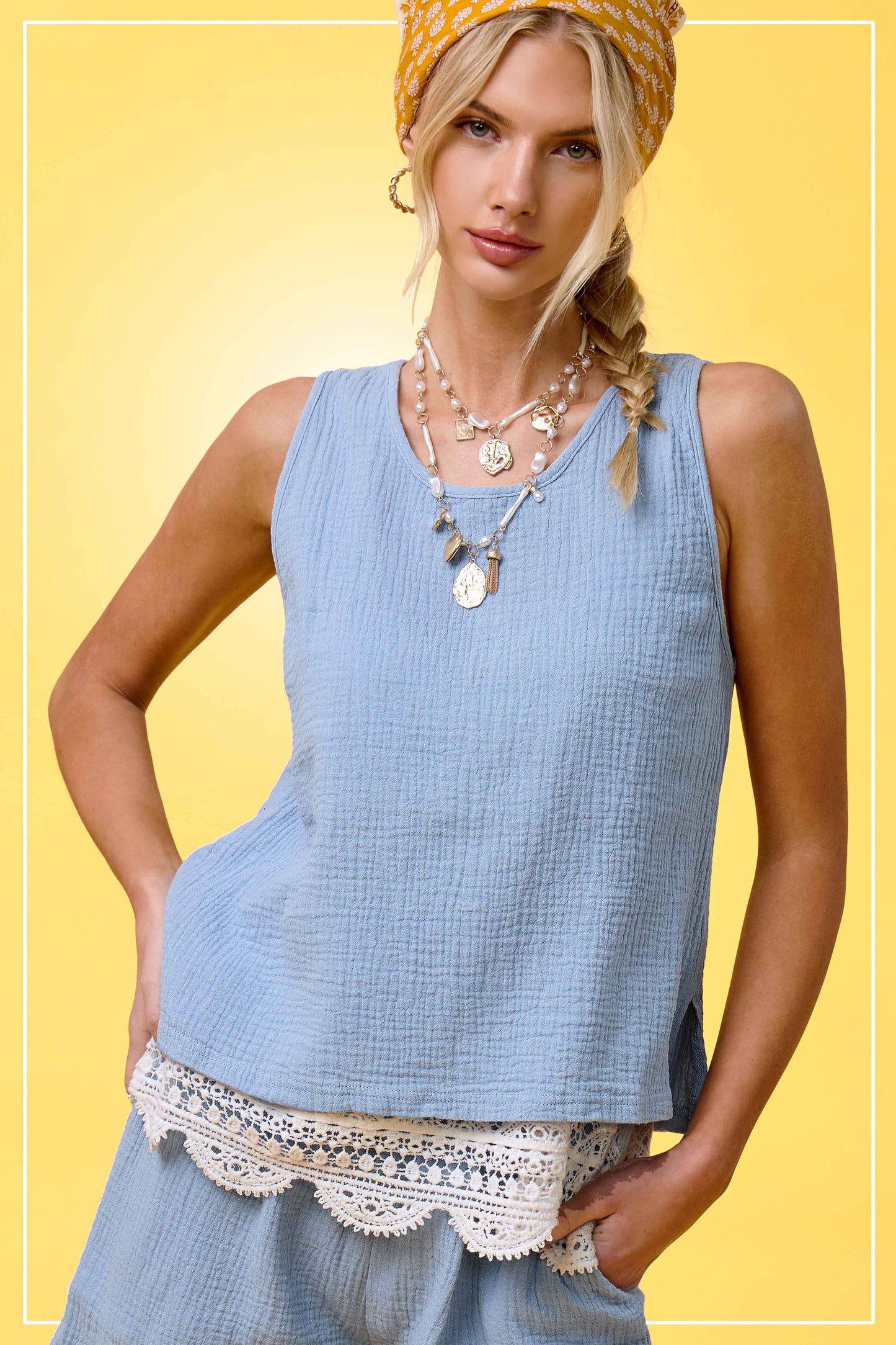 Comfy Lightweight Relaxed Fit Gauze Casual Set