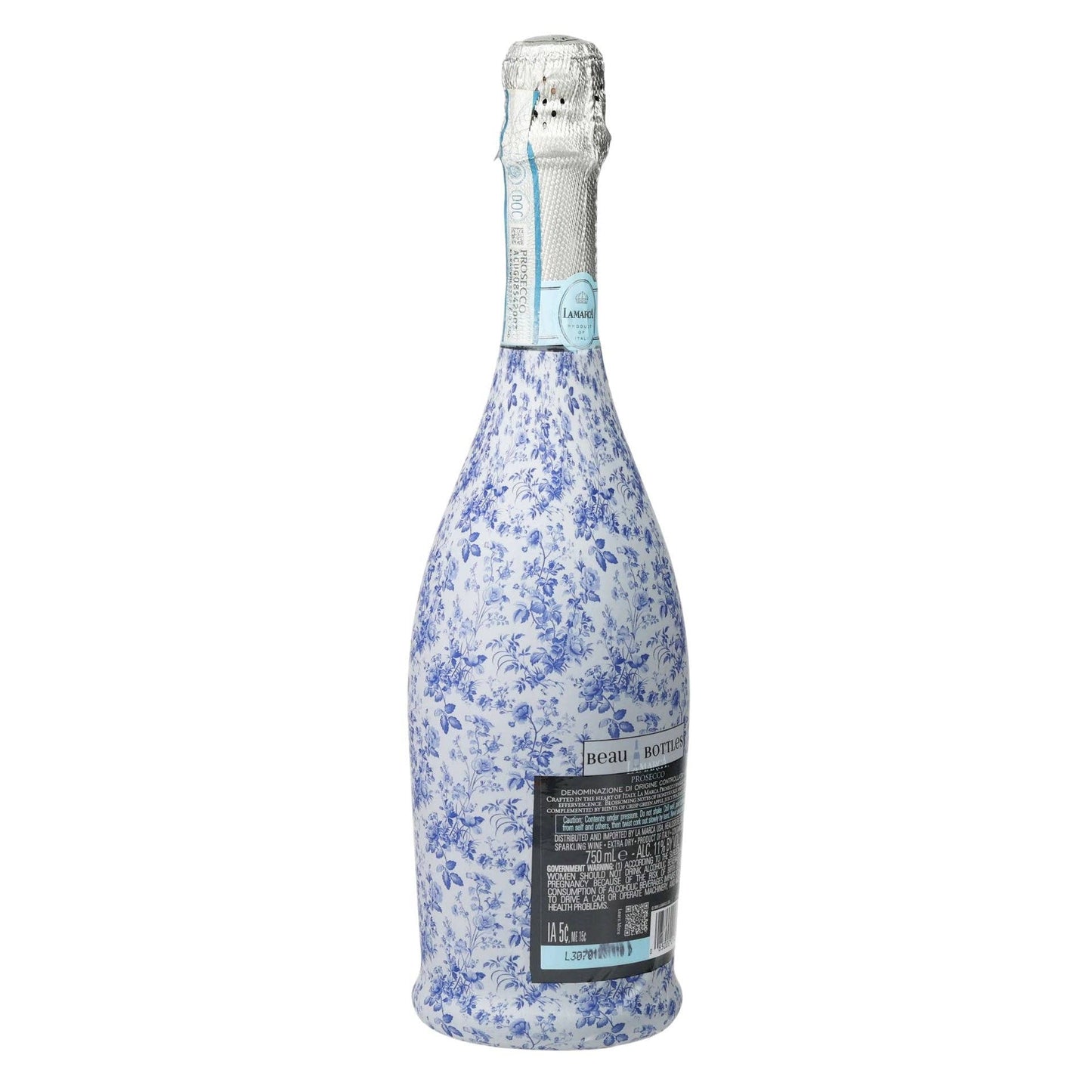 Beau Bottles Grandmillennial Blue Floral - Prosecco Collection