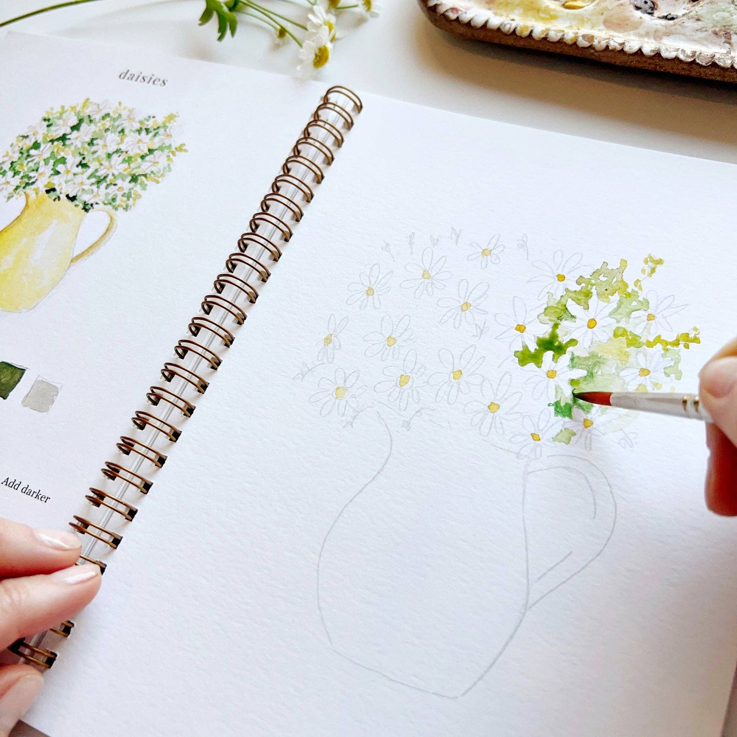 Flowers watercolor workbook emily lex studio