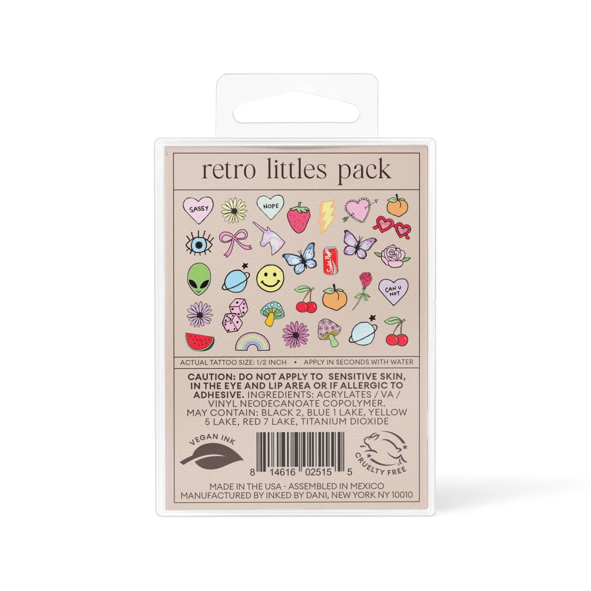 Retro Littles Temporary Tattoo Pack INKED by Dani