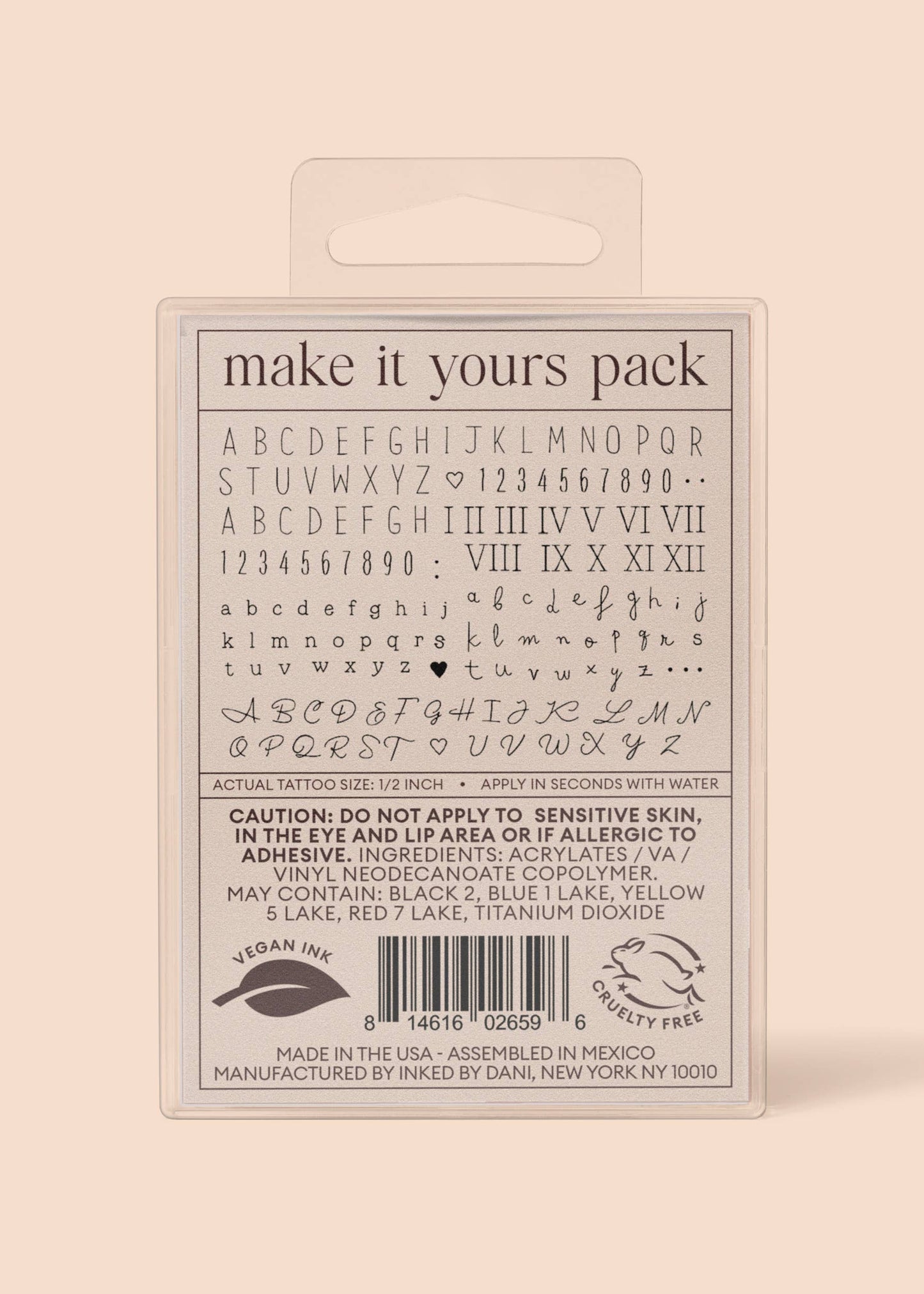 Make It Yours Temporary Tattoo Pack INKED by Dani