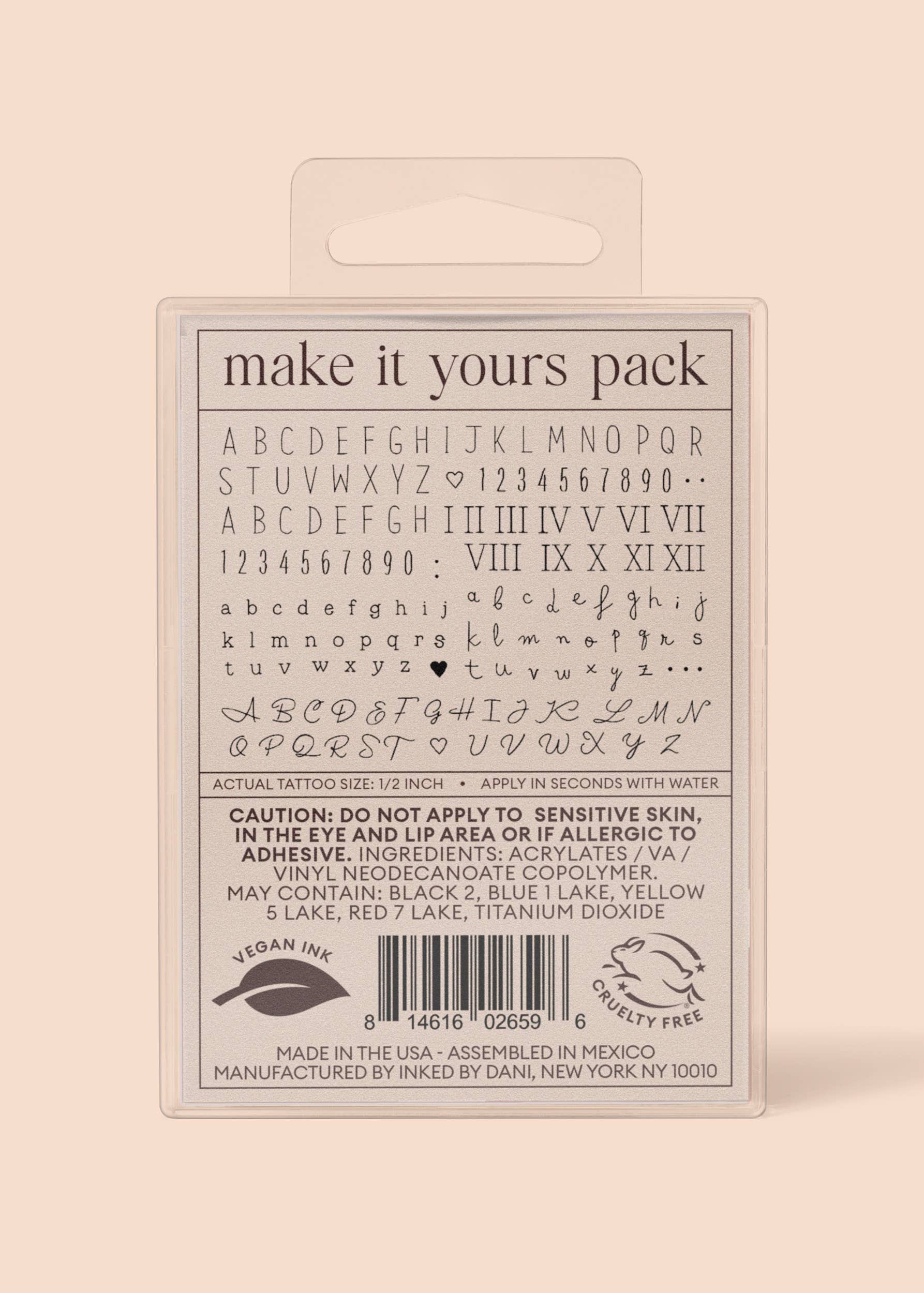 Make It Yours Temporary Tattoo Pack INKED by Dani