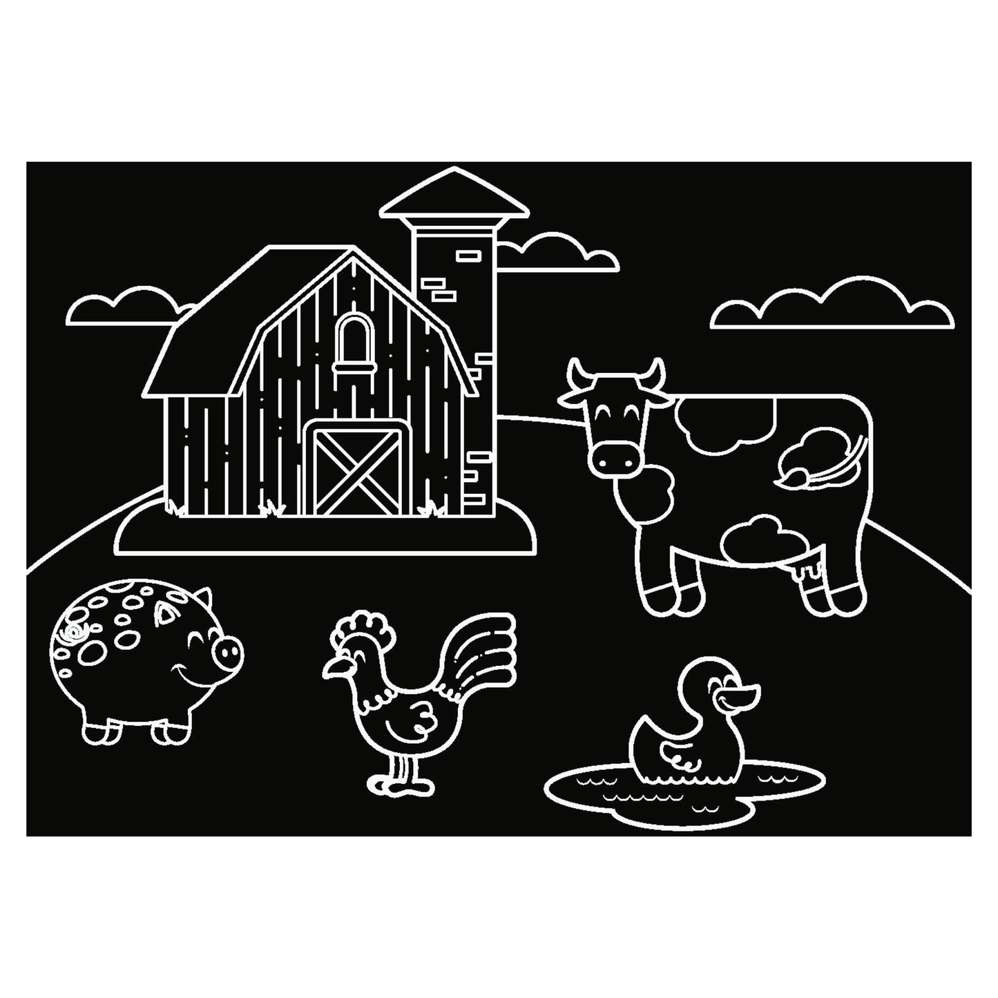 Chalkboard MiniMats Farm & Jungle Coloring Kit Imagination Starters