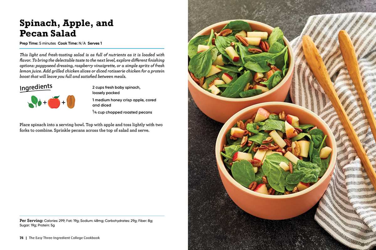 Easy Three-Ingredient College Cookbook by Robin Fields