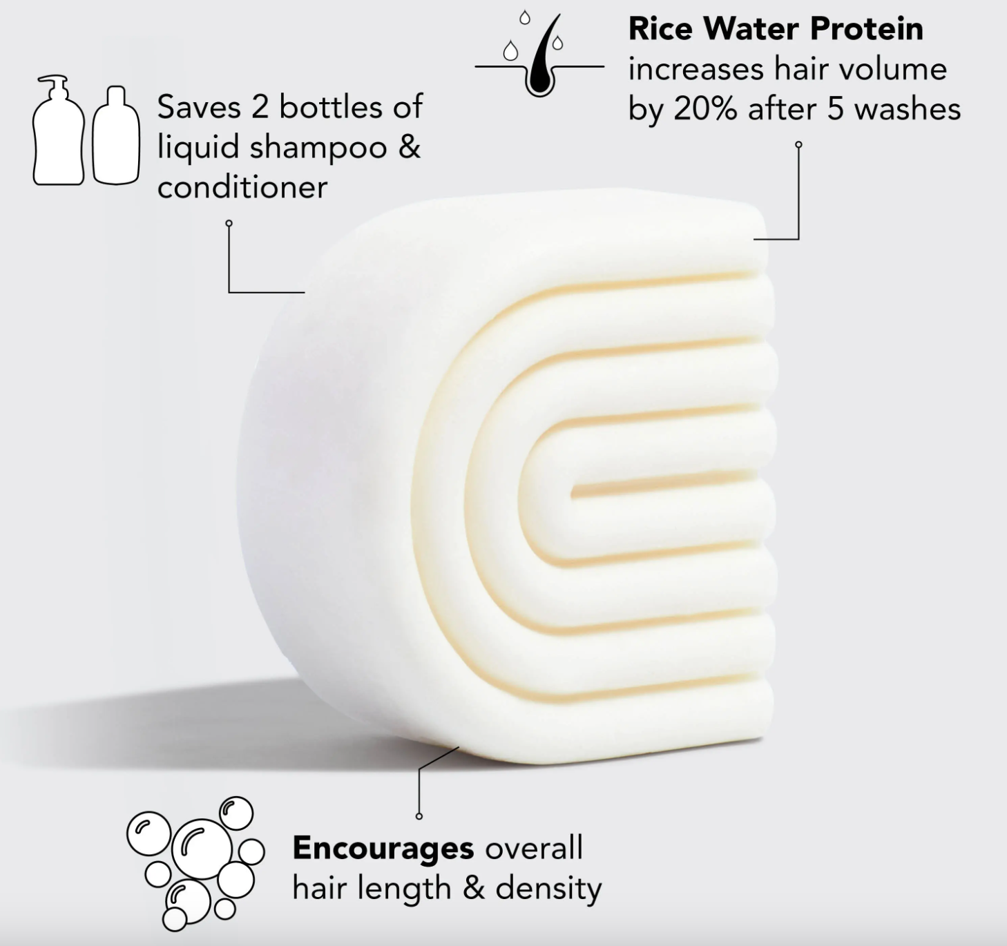 Rice Water Protein Conditioner Bar for Hair Growth KITSCH
