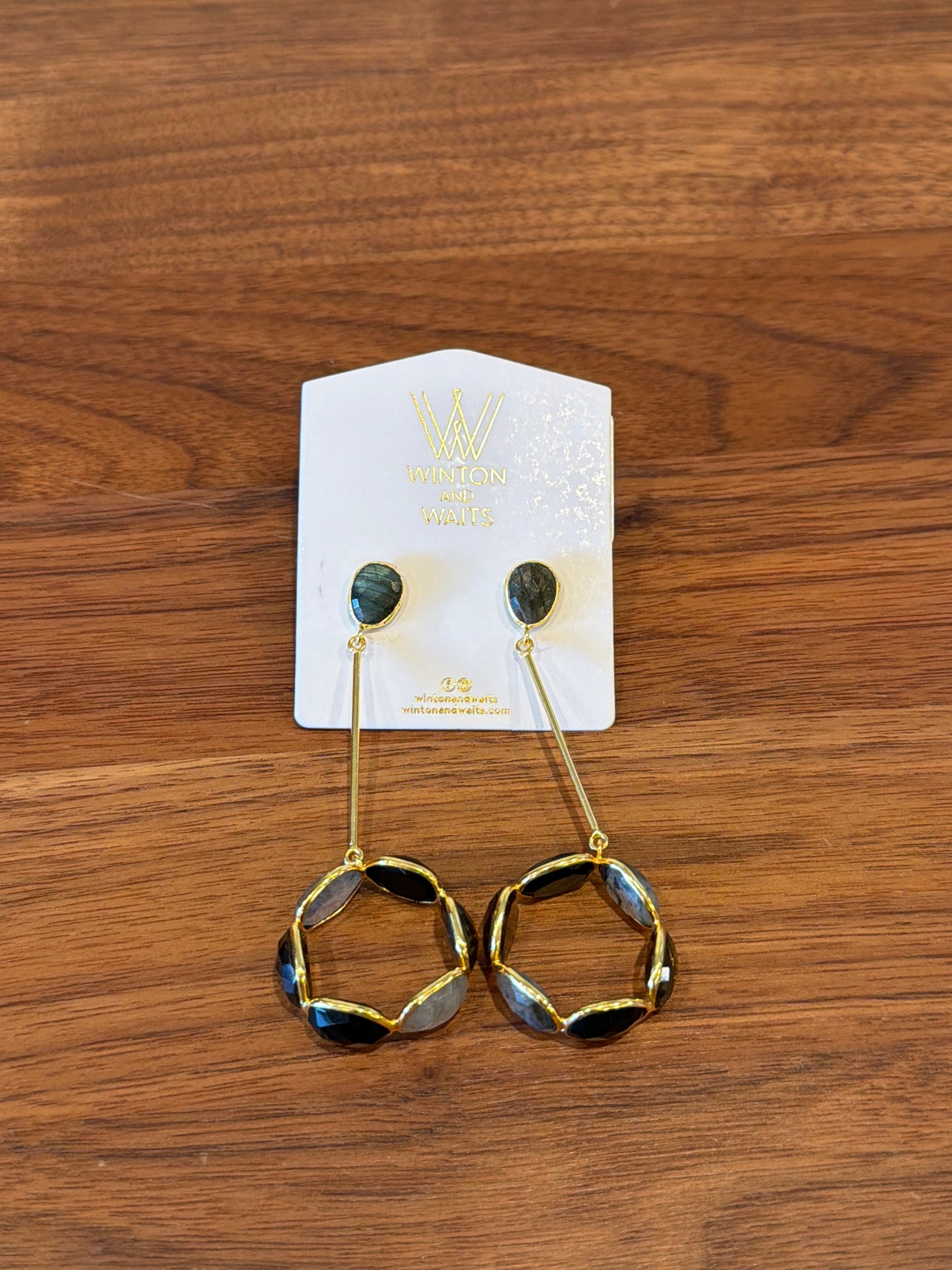Gemstone Wheel Earrings